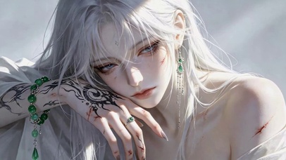 白发战损古风美少女