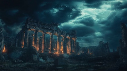 阴天雷暴历史古迹