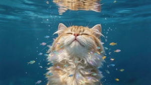 水下可爱猫咪