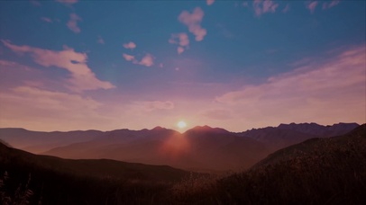 延时夕阳云