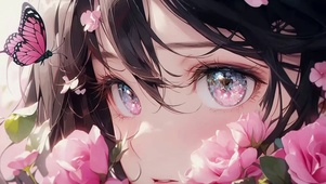 蝴蝶花动漫插画少女