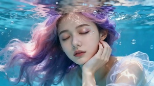 深海中美女
