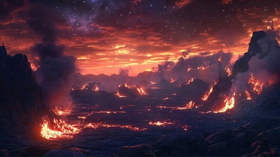 静谧火山岛夜景