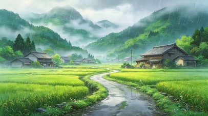 乡村稻田小路
