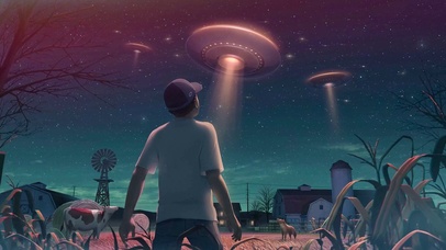 创意插画外星UFO