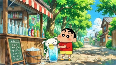 树荫下的夏日汽水小店