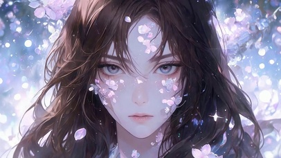 花丛中女孩