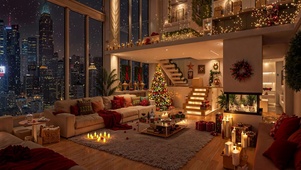 圣诞夜的城市暖居