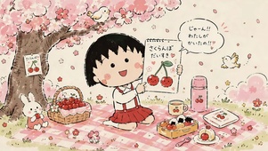 樱桃小丸子春日樱花野餐