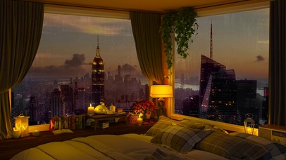 温馨雨天都市房间