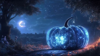 夜幕星空水晶万圣南瓜