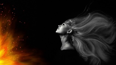 女士飘逸的头发