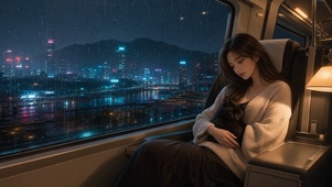 雨夜列车：与黑猫共赴温柔星河