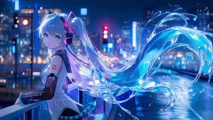 赛博雨夜miku