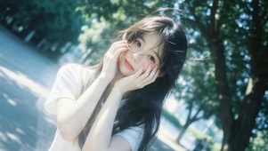 阳光下可爱女孩