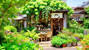 唯美的绿色小屋