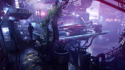 赛博朋克城市风光