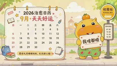 九月治愈校园好运日历