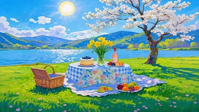湖畔野餐