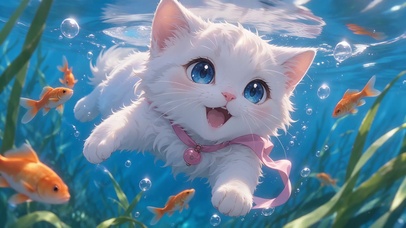 水中猫咪