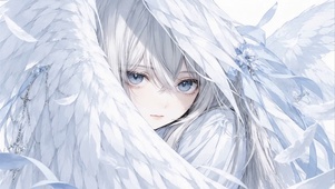 白衣天使少女-白羽环绕