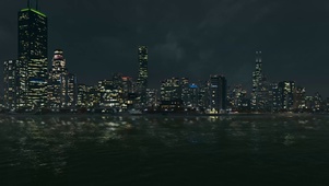 江边城市夜景