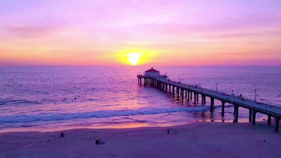 4k 海边夕阳