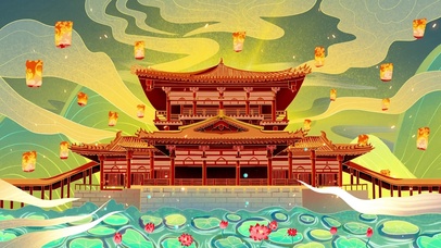 中国风国潮鎏金大唐不夜城