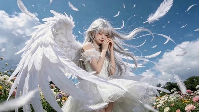 白羽天使少女