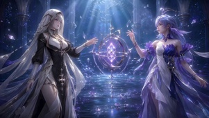 梦幻紫魔法双生美少女