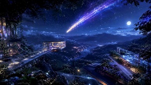 星夜流光山景