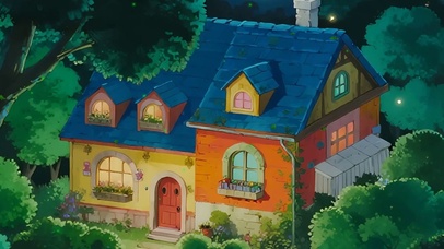 护眼绿景夜景树木带鱼屏双屏