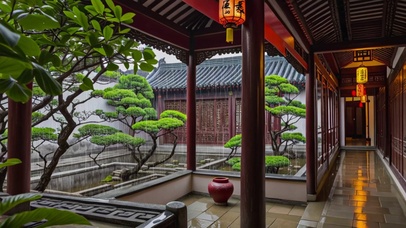 【雨景】中式庭院