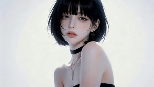 甜系短发女孩