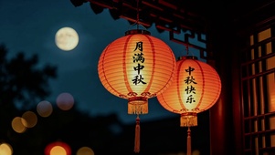 温馨治愈中秋夜景