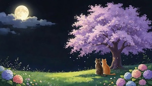花前月下双猫