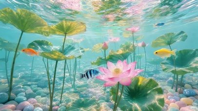 治愈水下荷花