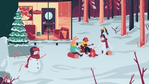 圣诞篝火小浣熊