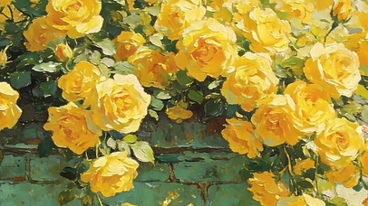 护眼围墙花草树木双屏