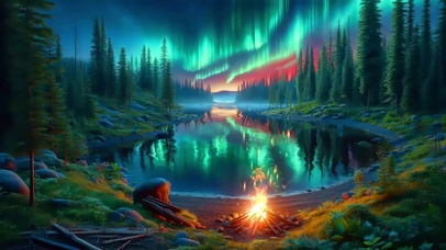 护眼清新自然北极光