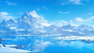 雪山冰湖