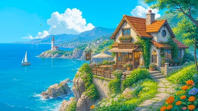治愈海岸小屋
