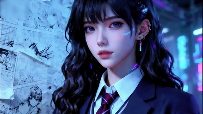赛博校服美女