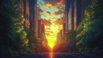 城市清晨阳光静谧街道