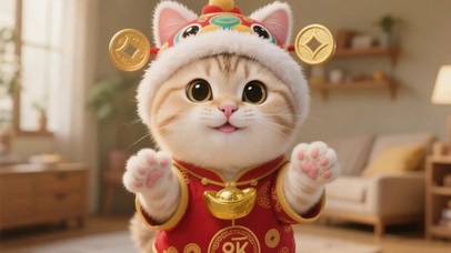 可爱的财神猫咪