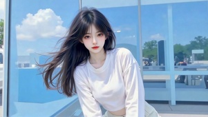 晴空窗边纯欲少女