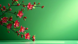 护眼清新红色热烈花朵