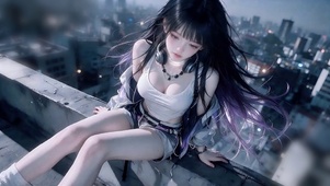 天台耳机少女