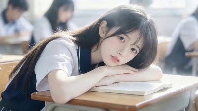 治愈教室清纯女孩