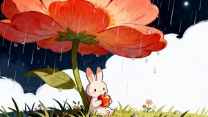 雨天拿着苹果